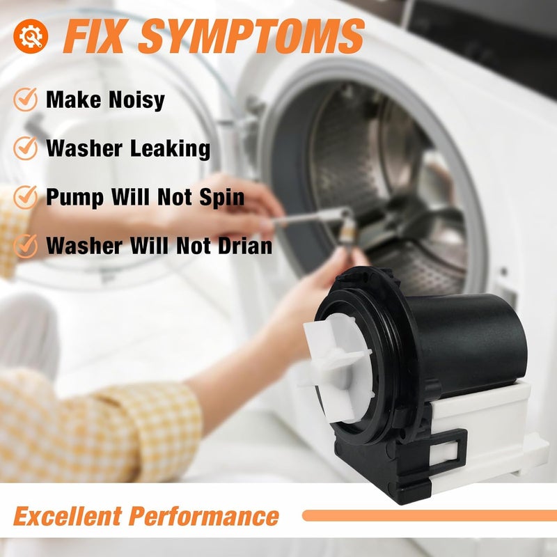 FRIGESWIFT 4681EA2001T Washer Drain Pump Motor - Compatible with Kenmore & LG Washers, Replaces AP5328388, 4681EA1007G, 4681EA1007D - Fits Kenmore/LG WM2101HW, WM3270CW, WM3431HS, WM3770HVA Washing Machines - Image 3